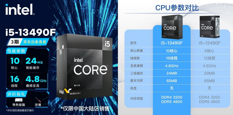 Intel выпустила в Китае чипы Core i5-13490F и Core i7-13790F — они лучше и дешевле глобальных моделей
