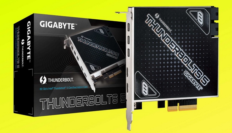 Gigabyte представила карту, которая превратит PCIe 4.0 x4 в два порта Thunderbolt 5