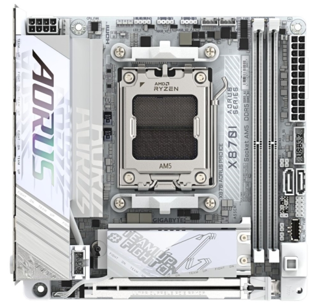 Gigabyte выпустила Socket AM5-плату Aorus X870I Pro Ice в формате Mini-ITX