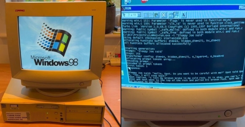 Энтузиасты запустили современную ИИ-модель Llama на древнем ПК с Pentium II и Windows 98