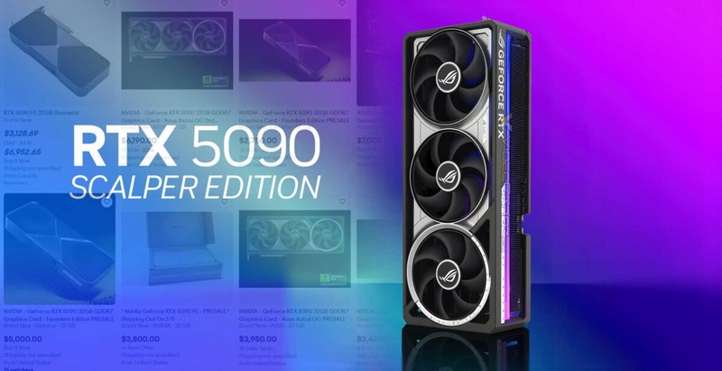 Спекулянты начали собирать заказы на GeForce RTX 5090 — цены достигли $7000, хотя карта ещё не поступила в продажу